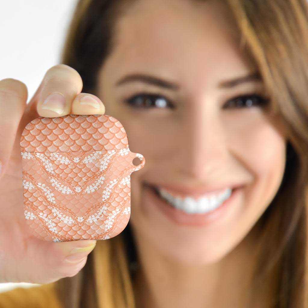 Apricot Mermaid Puakenikeni Maile Lei AirPods Case LT01 - Polynesian Pride