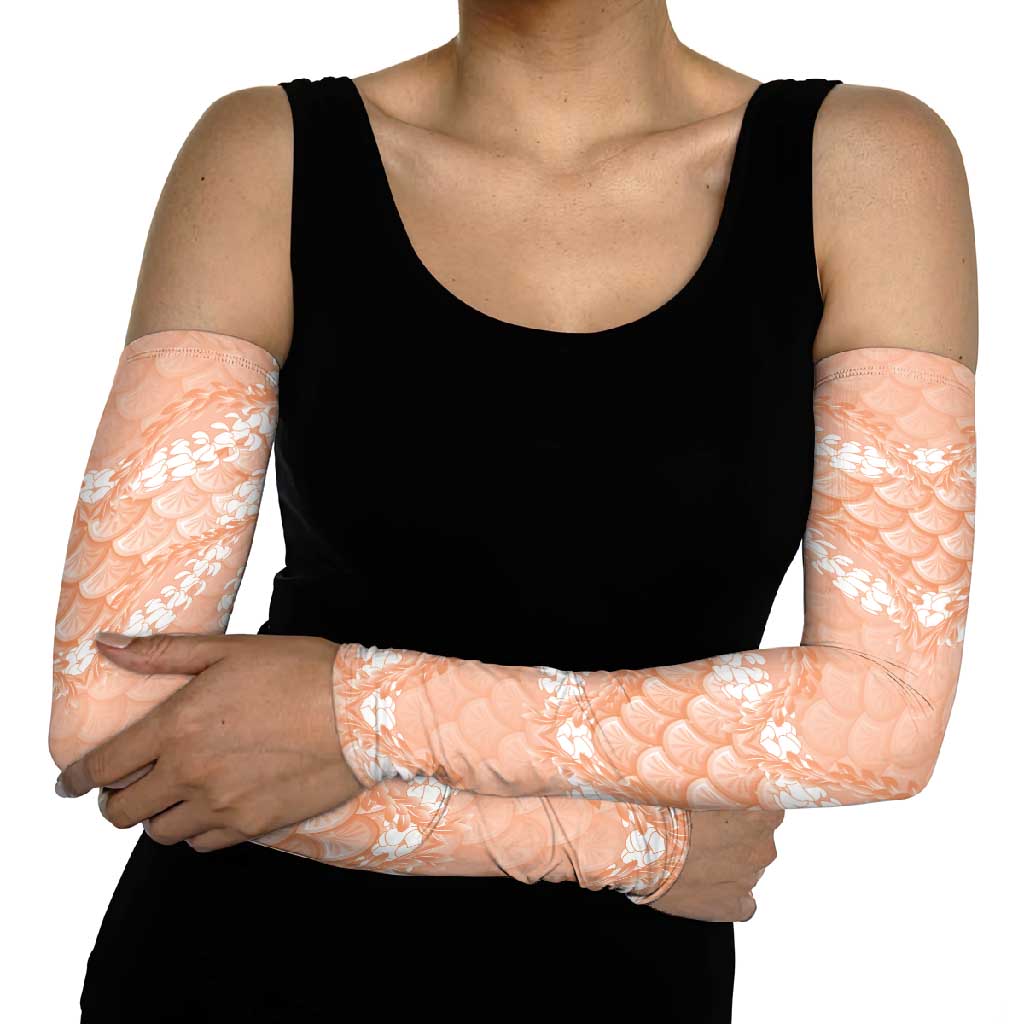 Apricot Mermaid Puakenikeni Maile Lei Arm Sleeves LT01 - Polynesian Pride