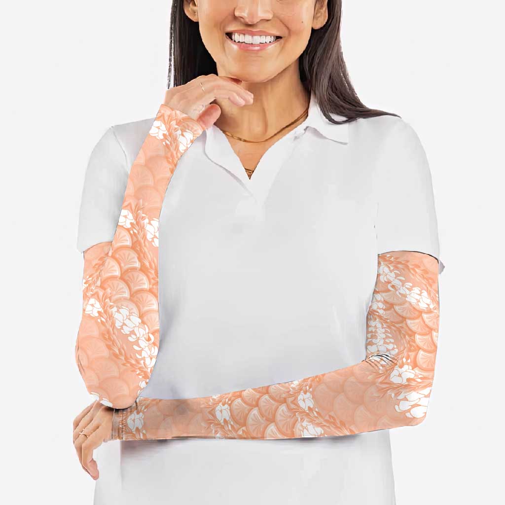 Apricot Mermaid Puakenikeni Maile Lei Arm Sleeves LT01 - Polynesian Pride
