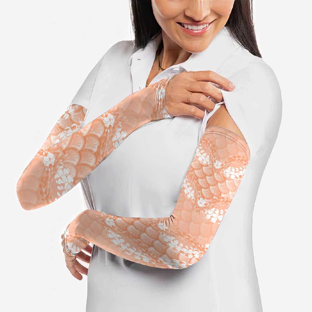 Apricot Mermaid Puakenikeni Maile Lei Arm Sleeves LT01 - Polynesian Pride
