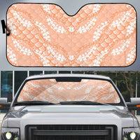Apricot Mermaid Puakenikeni Maile Lei Auto Sun Shade LT01 Apricot - Polynesian Pride