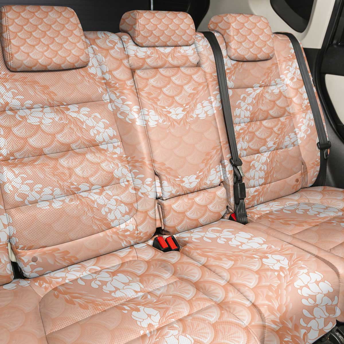 Apricot Mermaid Puakenikeni Maile Lei Back Car Seat Cover LT01 - Polynesian Pride