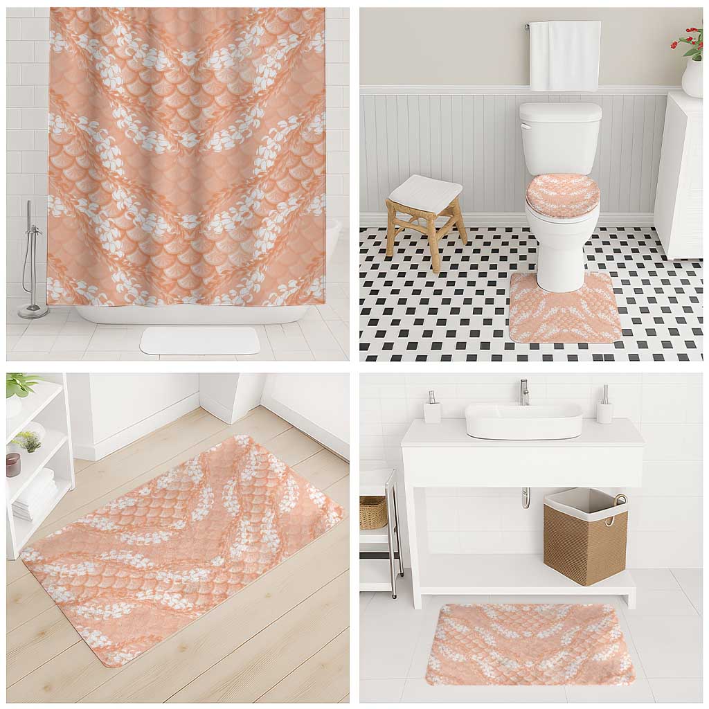 Apricot Mermaid Puakenikeni Maile Lei Bathroom Set LT01 - Polynesian Pride