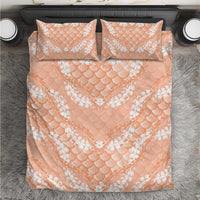 Apricot Mermaid Puakenikeni Maile Lei Bedding Set LT01 Apricot - Polynesian Pride