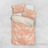 Apricot Mermaid Puakenikeni Maile Lei Bedding Set LT01 US Twin 172cm x 218cm Apricot - Polynesian Pride