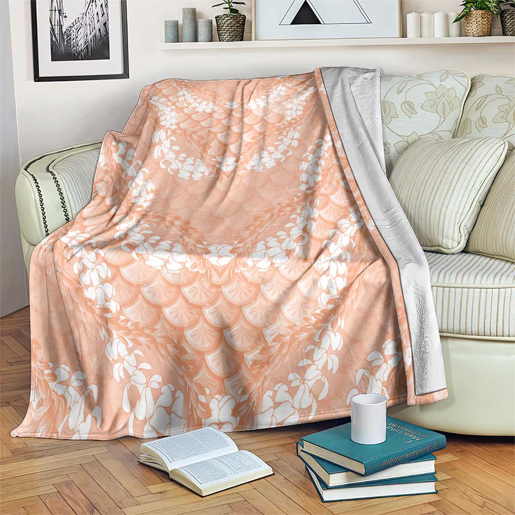 Apricot Mermaid Puakenikeni Maile Lei Blanket LT01 Apricot - Polynesian Pride