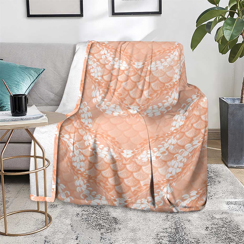 Apricot Mermaid Puakenikeni Maile Lei Blanket LT01 - Polynesian Pride