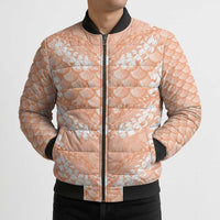 Apricot Mermaid Puakenikeni Maile Lei Bomber Puffer Jacket LT01 - Polynesian Pride