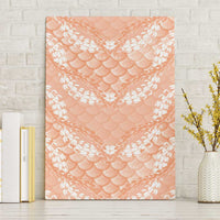 Apricot Mermaid Puakenikeni Maile Lei Canvas Wall Art
