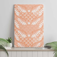 Apricot Mermaid Puakenikeni Maile Lei Canvas Wall Art