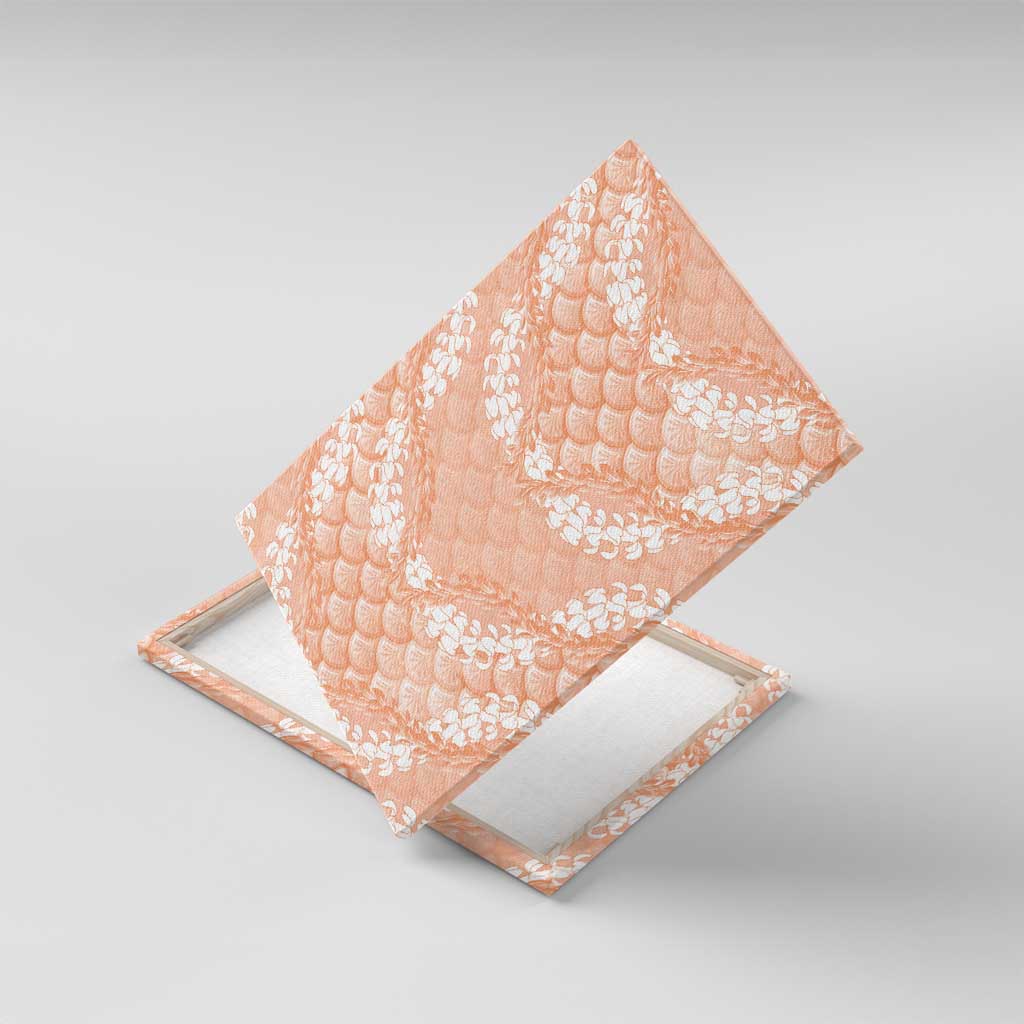 Apricot Mermaid Puakenikeni Maile Lei Canvas Wall Art