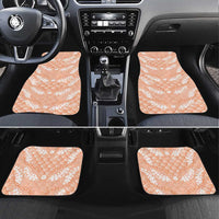 Apricot Mermaid Puakenikeni Maile Lei Car Mats LT01 Set 4pcs Apricot - Polynesian Pride