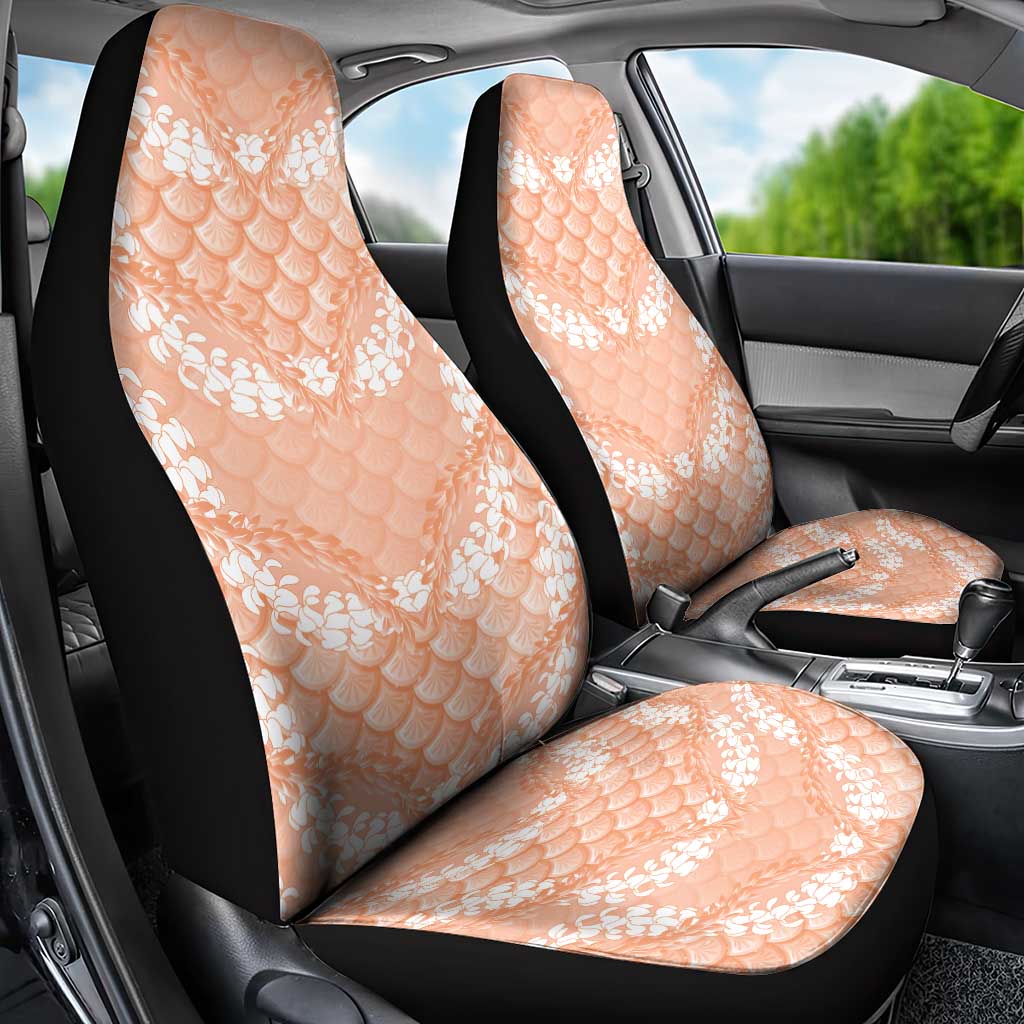 Apricot Mermaid Puakenikeni Maile Lei Car Seat Cover LT01 - Polynesian Pride