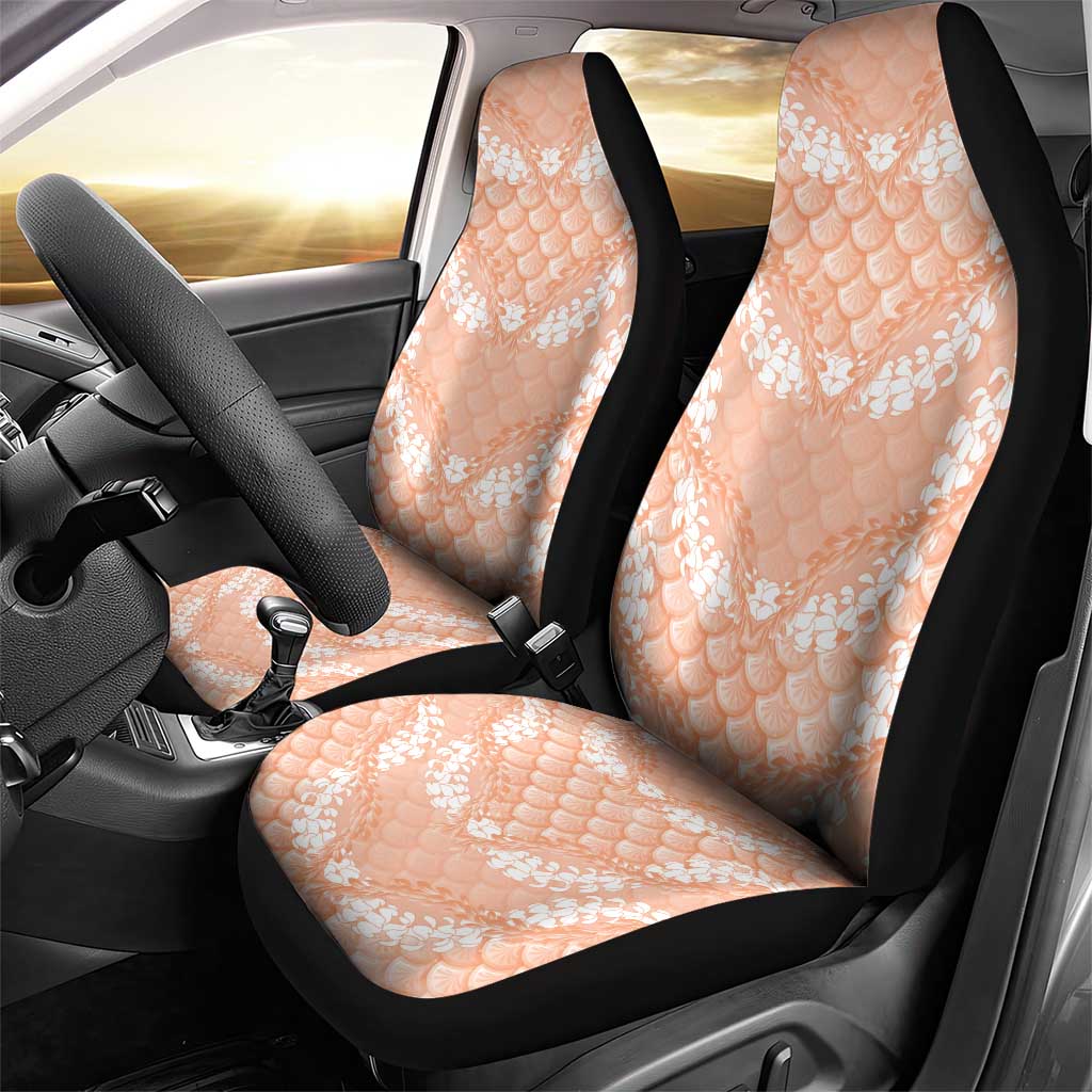 Apricot Mermaid Puakenikeni Maile Lei Car Seat Cover LT01 - Polynesian Pride