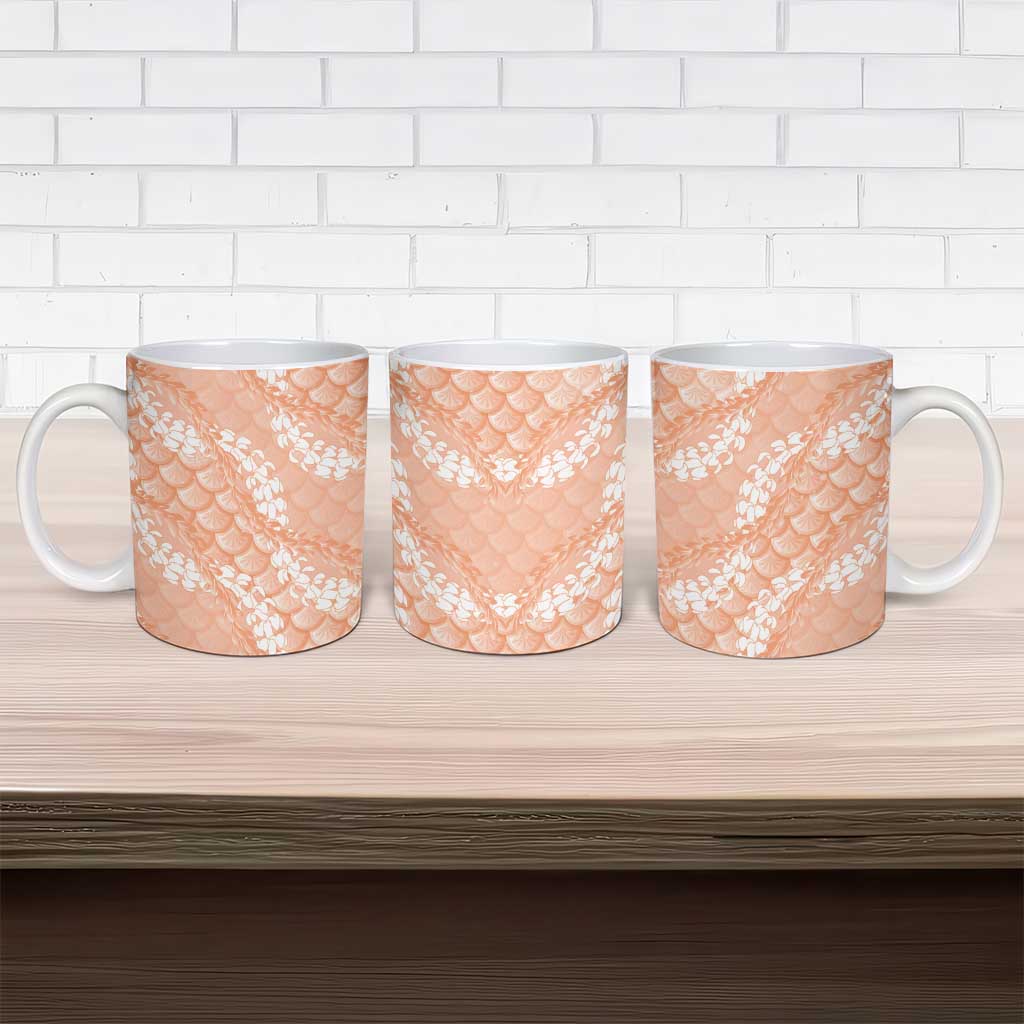 Apricot Mermaid Puakenikeni Maile Lei Ceramic Mug LT01 - Polynesian Pride