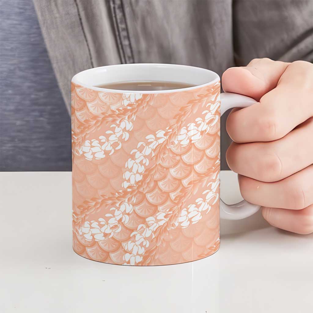 Apricot Mermaid Puakenikeni Maile Lei Ceramic Mug LT01 - Polynesian Pride
