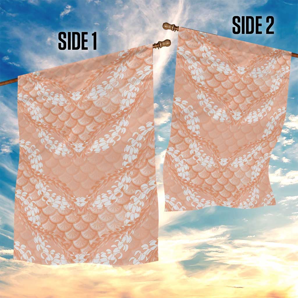 Apricot Mermaid Puakenikeni Maile Lei Garden Flag LT01 - Polynesian Pride