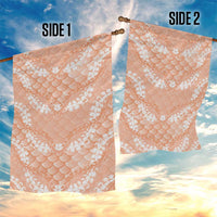 Apricot Mermaid Puakenikeni Maile Lei Garden Flag LT01 - Polynesian Pride
