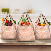 Apricot Mermaid Puakenikeni Maile Lei Grocery Bag LT01 3-pack One Size Apricot - Polynesian Pride