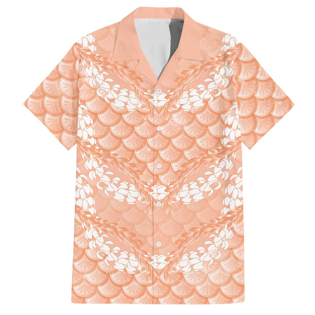 Apricot Mermaid Puakenikeni Maile Lei Hawaiian Shirt LT01 Apricot - Polynesian Pride
