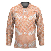 Apricot Mermaid Puakenikeni Maile Lei Hockey Jersey LT01 Unisex Apricot - Polynesian Pride