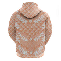 Apricot Mermaid Puakenikeni Maile Lei Hoodie LT01 - Polynesian Pride