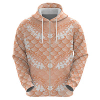 Apricot Mermaid Puakenikeni Maile Lei Hoodie LT01 - Polynesian Pride