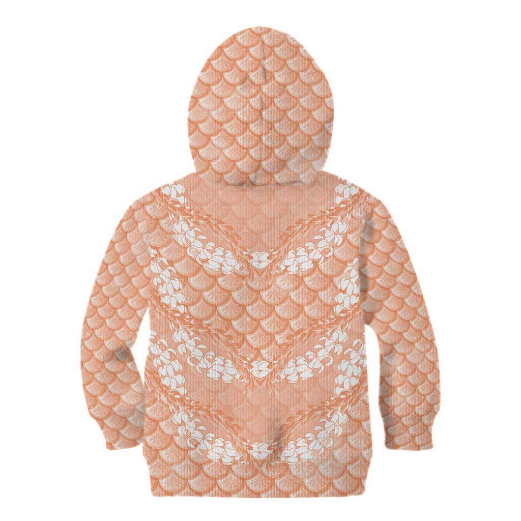 Apricot Mermaid Puakenikeni Maile Lei Kid Hoodie