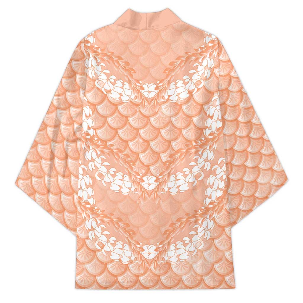 Apricot Mermaid Puakenikeni Maile Lei Kimono LT01 - Polynesian Pride