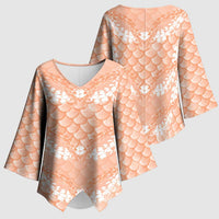 Apricot Mermaid Puakenikeni Maile Lei Kimono Sleeve Blouse LT01 - Polynesian Pride