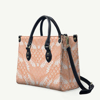 Apricot Mermaid Puakenikeni Maile Lei Leather Bag LT01 Apricot - Polynesian Pride