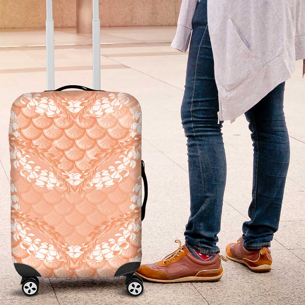 Apricot Mermaid Puakenikeni Maile Lei Luggage Cover