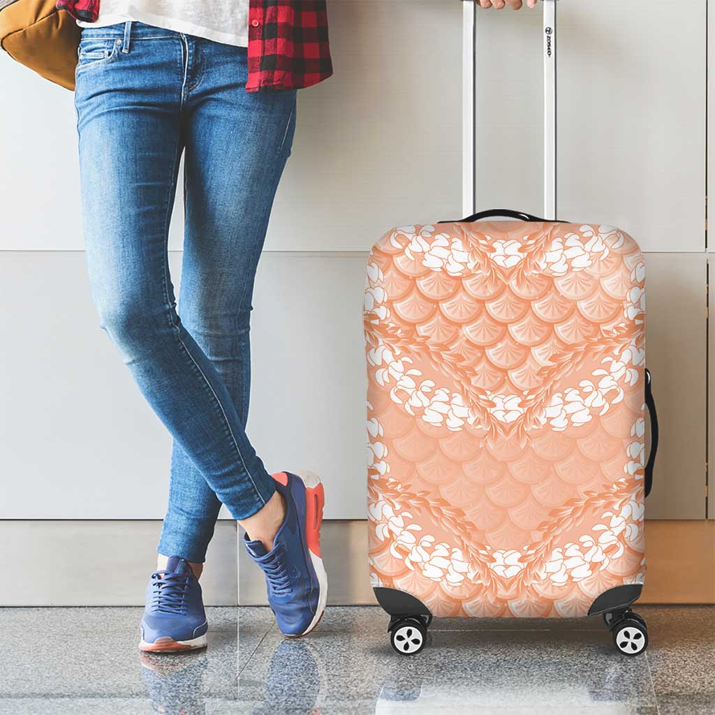Apricot Mermaid Puakenikeni Maile Lei Luggage Cover LT01 - Polynesian Pride