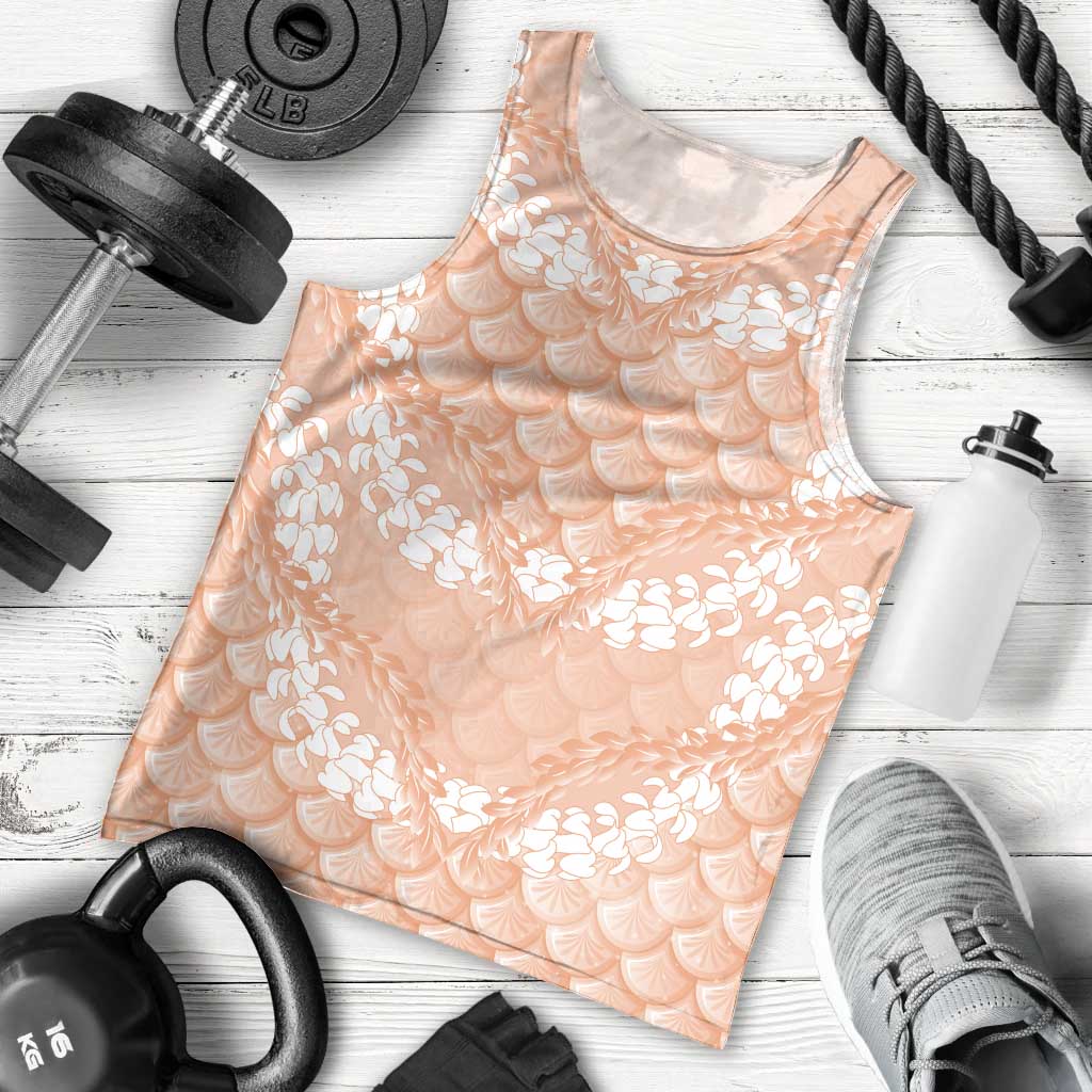 Apricot Mermaid Puakenikeni Maile Lei Men Tank Top LT01 - Polynesian Pride