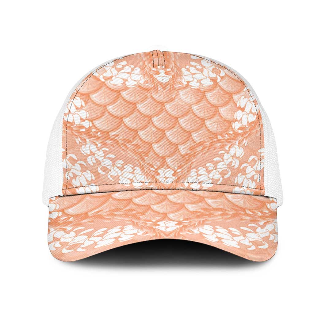 Apricot Mermaid Puakenikeni Maile Lei Mesh Trucker Cap