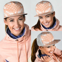 Apricot Mermaid Puakenikeni Maile Lei Mesh Trucker Cap LT01 - Polynesian Pride