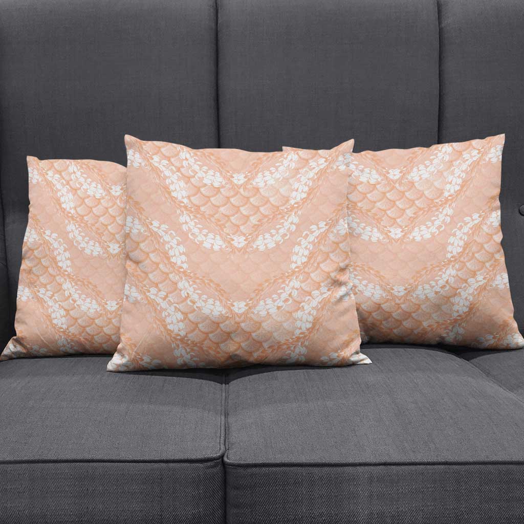 Apricot Mermaid Puakenikeni Maile Lei Pillow Cover LT01 - Polynesian Pride