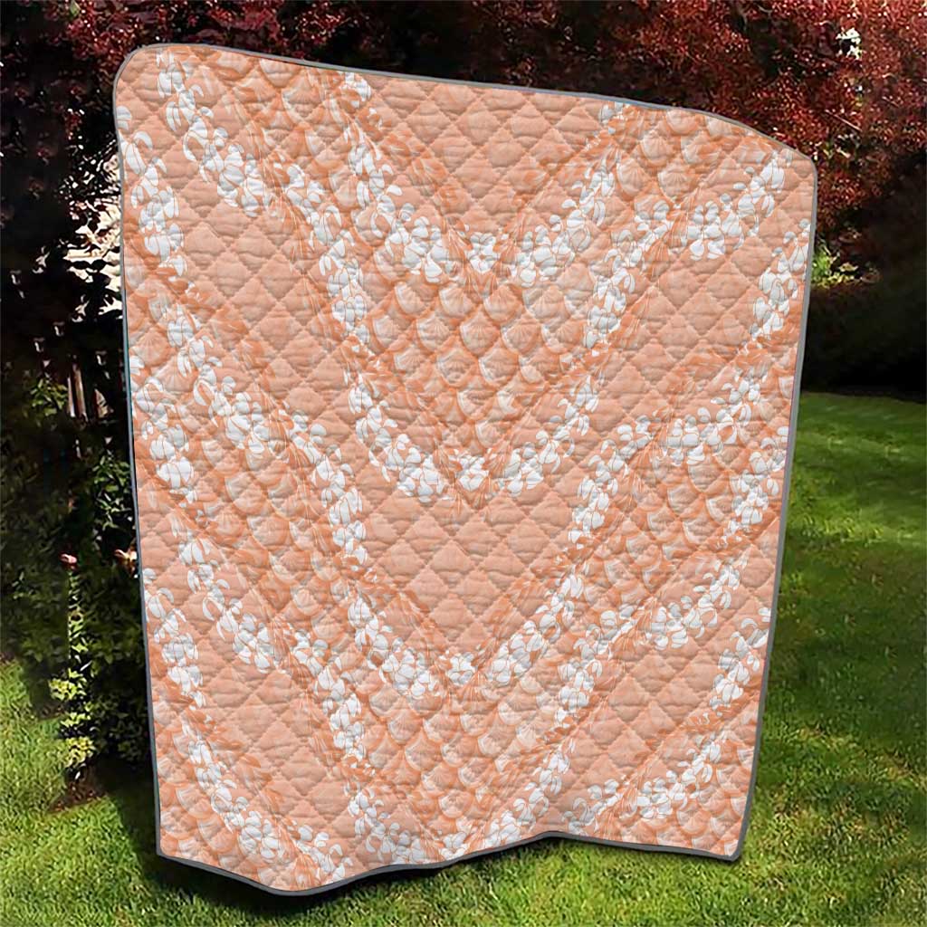 Apricot Mermaid Puakenikeni Maile Lei Quilt LT01 - Polynesian Pride