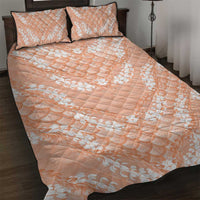 Apricot Mermaid Puakenikeni Maile Lei Quilt Bed Set LT01 Apricot - Polynesian Pride