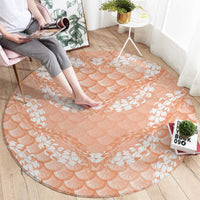 Apricot Mermaid Puakenikeni Maile Lei Round Carpet LT01 - Polynesian Pride