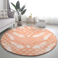 Apricot Mermaid Puakenikeni Maile Lei Round Carpet LT01 - Polynesian Pride