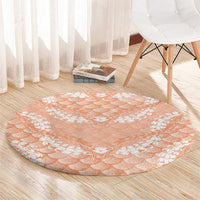 Apricot Mermaid Puakenikeni Maile Lei Round Carpet LT01 - Polynesian Pride