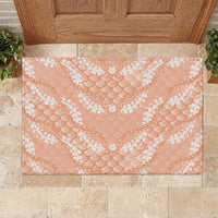 Apricot Mermaid Puakenikeni Maile Lei Rubber Doormat LT01 Apricot - Polynesian Pride