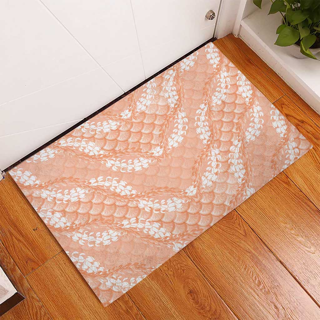 Apricot Mermaid Puakenikeni Maile Lei Rubber Doormat LT01 - Polynesian Pride