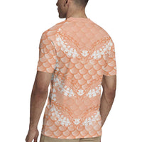 Apricot Mermaid Puakenikeni Maile Lei Rugby Jersey LT01 - Polynesian Pride