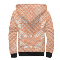 Apricot Mermaid Puakenikeni Maile Lei Sherpa Hoodie LT01 - Polynesian Pride