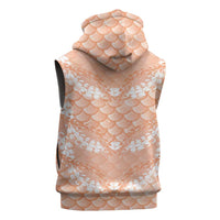 Apricot Mermaid Puakenikeni Maile Lei Sleeveless Zip Hoodie LT01 - Polynesian Pride