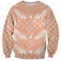 Apricot Mermaid Puakenikeni Maile Lei Sweatshirt LT01 Unisex Apricot - Polynesian Pride