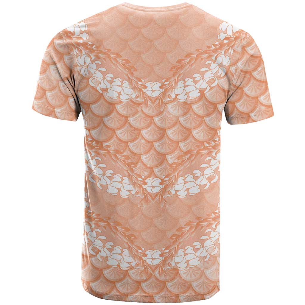 Apricot Mermaid Puakenikeni Maile Lei T Shirt LT01 - Polynesian Pride