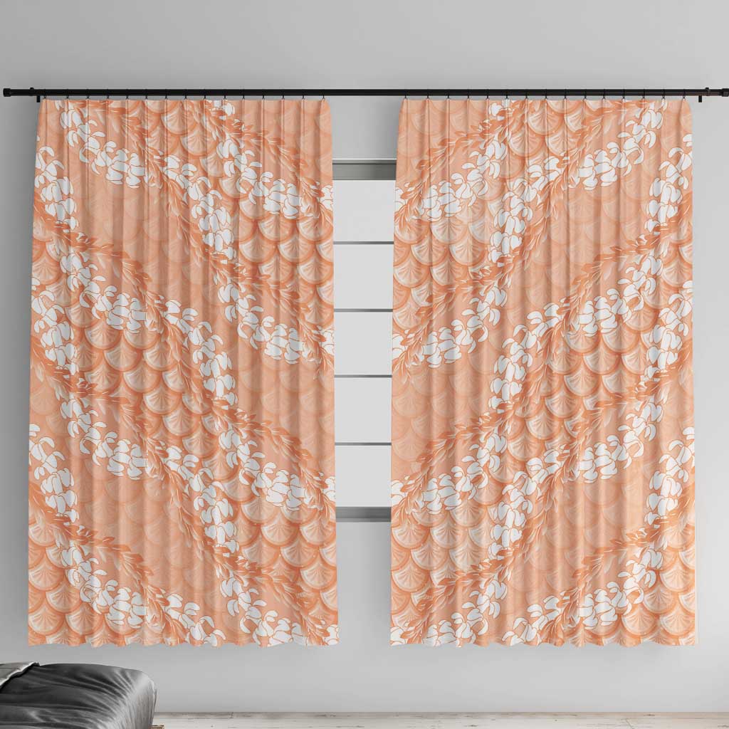 Apricot Mermaid Puakenikeni Maile Lei Window Curtain